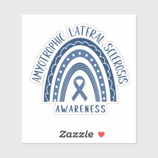 Sclérose latérale amyotrophique ALS Sticker arc-en (Feuille)