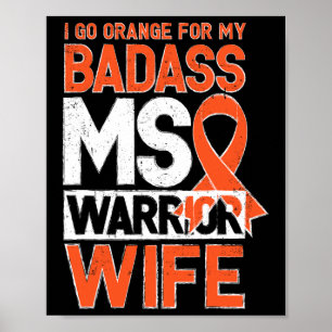 Sclerose MS-bewustzijn Badass krijger Vrouw Poster