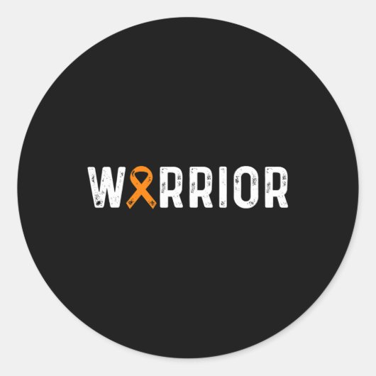 Sclerosis Warrior Awareness MS Oranje Lint Ronde Sticker (Voorkant)