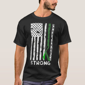 Scoliose Awareness Maand Lint Amerikaanse vlag T-shirt