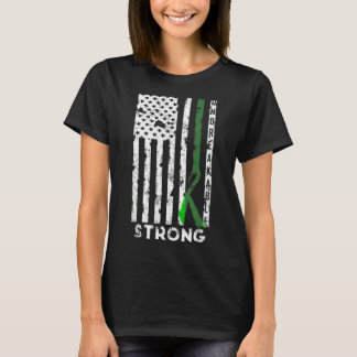 Scoliose Awareness Maand Lint Amerikaanse vlag T-shirt