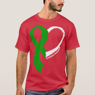 Scoliose Bewustzijn Hope Love Heart Ribbon Happy V T-shirt