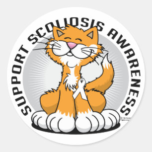 Scoliose kat ronde sticker