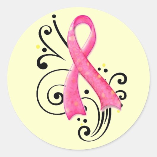 Scoll Pink Ribbon Sticker (Voorkant)