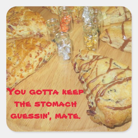 Scones zijn heerlijk vierkante sticker (Voorkant)