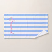 Sconset/Nantucket serviette bleue bande (Serviette à main)