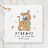 Scooby-Doo 1e verjaardag Bedankjes Labels (Voorkant)