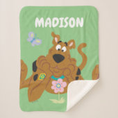 Scooby-Doo Admiring Flower Sherpa Deken (Voorkant)