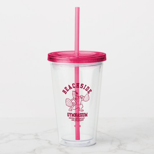 Scooby-Doo "Beachside Gymnasium" Gewichtsopheffing Acryl Drinkbeker (Voorkant)