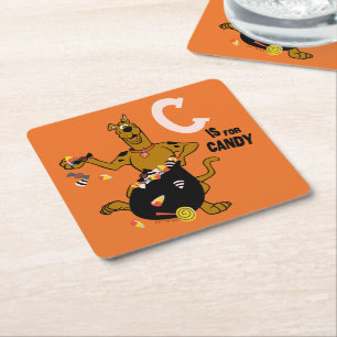 Scooby-Doo C is voor Snoep Vierkante Kartonnen Onderzetter