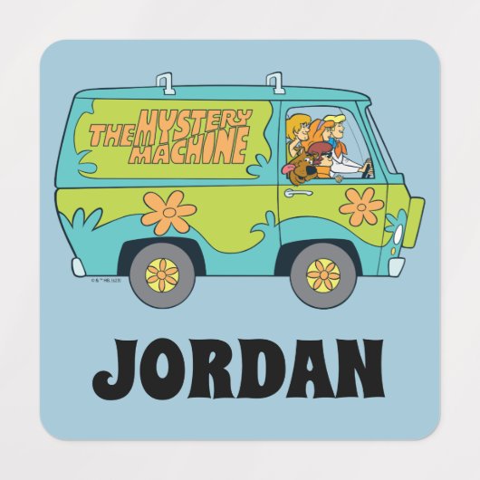 Scooby-Doo | De Mystery Machine | Jouw namen toevo Labels (Design 1)