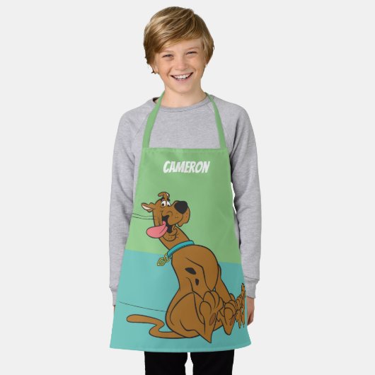 Scooby-doo dia met tongue out schort (Gedragen)