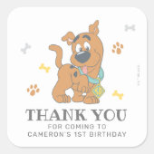 Scooby-Doo Eerste verjaardag Dank je Vierkante Sticker (Voorkant)