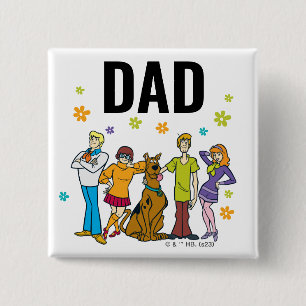 Scooby-Doo en de Bende Verjaardag Papa Vierkante Button 5,1 Cm