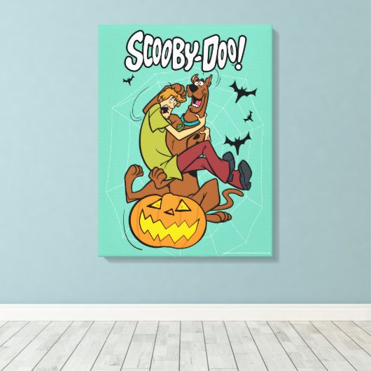 Scooby-Doo en Shaggy Halloween Fright Canvas Afdruk (Insitu (Houten vloer))