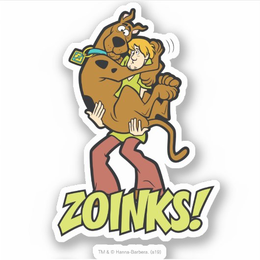 Scooby-Doo en Shaggy Zoinks. Sticker (Voorkant)