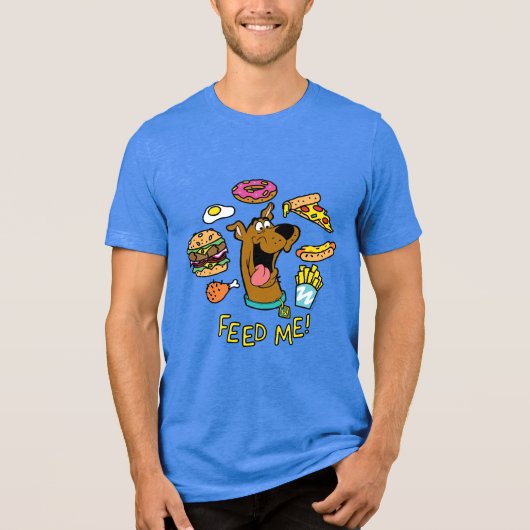 Scooby-Doo Feed Me. Tri-Blend Shirt (Voorkant)
