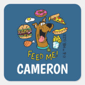 Scooby-Doo Feed Me. Vierkante Sticker (Voorkant)