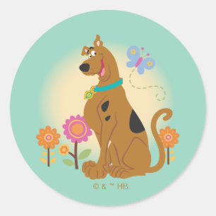 Scooby-Doo Following Butterfly Ronde Sticker