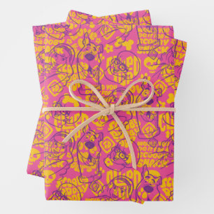 Scooby-Doo Funky Flower Pattern Inpakpapier Vel