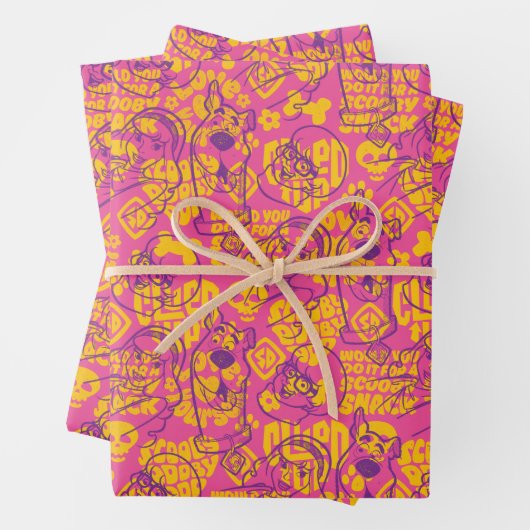 Scooby-Doo | Funky Flower Pattern Inpakpapier Vel (In situ)