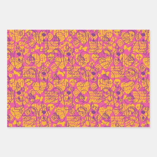 Scooby-Doo | Funky Flower Pattern Inpakpapier Vel (Voorkant)