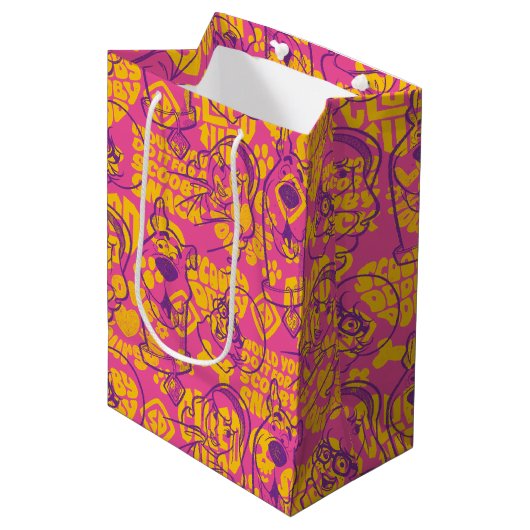 Scooby-Doo | Funky Flower Pattern Medium Cadeauzakje (Voorkant Gekanteld)