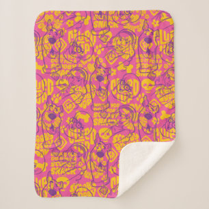 Scooby-Doo Funky Flower Pattern Sherpa Deken