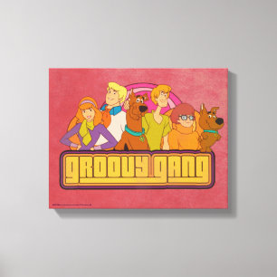 Scooby-Doo "Groovy Gang" Retro Cartoon Canvas Afdruk