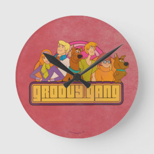 Scooby-Doo   "Groovy Gang" Retro Cartoon Grafisch Ronde Klok