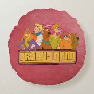 Scooby-Doo   "Groovy Gang" Retro Cartoon Rond Kussen