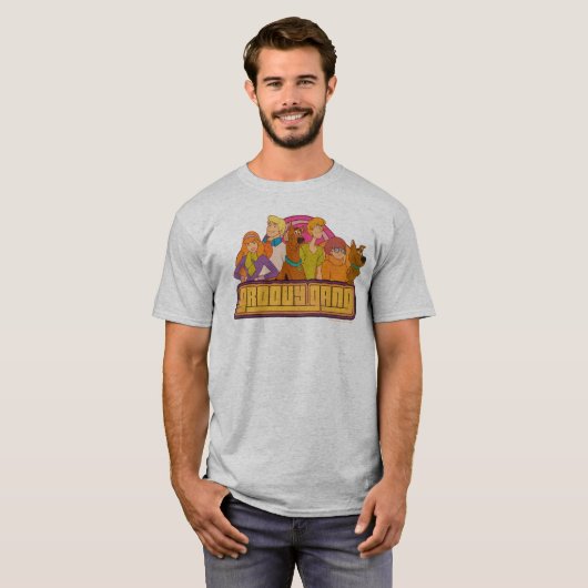 Scooby-Doo | "Groovy Gang" Retro Cartoon T-shirt (Voorkant volledig)