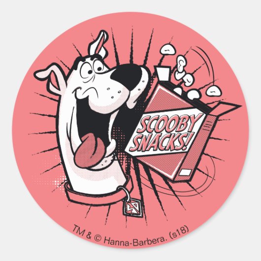 Scooby-Doo Halftone Scooby Snacks Ronde Sticker (Voorkant)