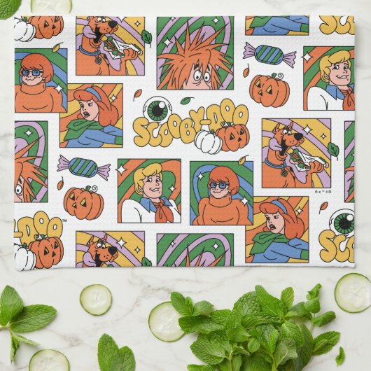 Scooby-Doo Halloween Photos Pattern Theedoek (Gevouwen)