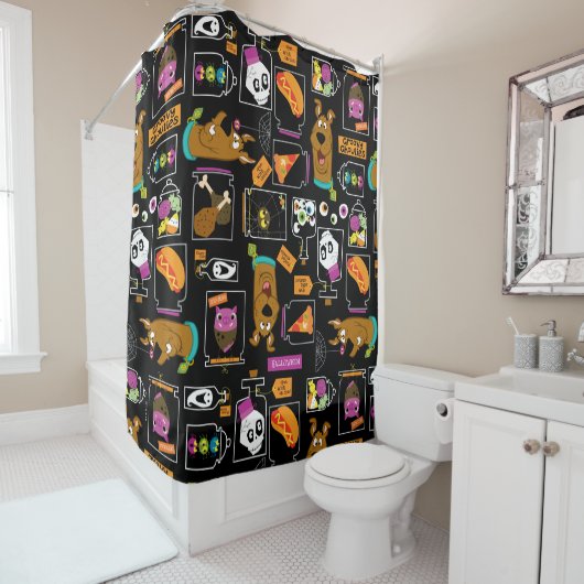 Scooby-Doo | Halloween Scooby-Doo Pattern Douchegordijn (In situ)