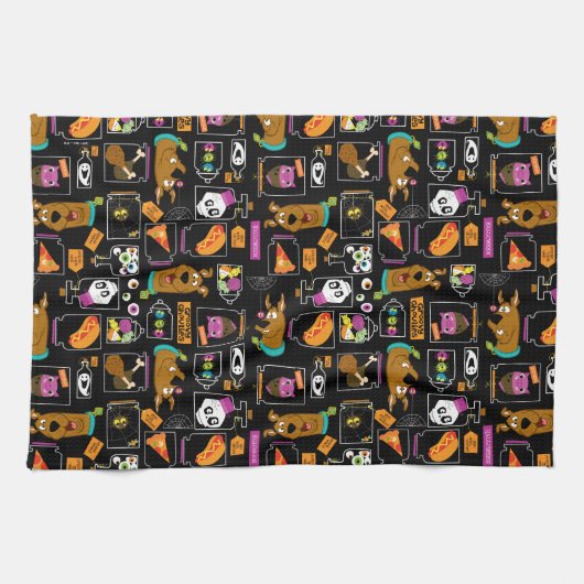 Scooby-Doo | Halloween Scooby-Doo Pattern Theedoek (Horizontaal)