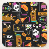 Scooby-Doo | Halloween Scooby-Doo Pattern Vierkante Kartonnen Onderzetter (Voorkant)