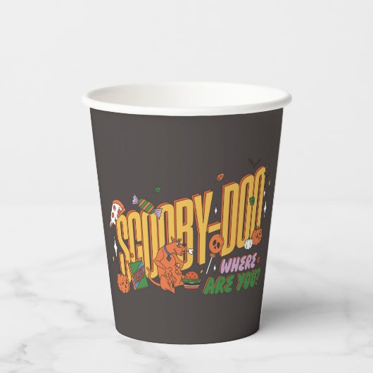 Scooby-Doo Halloween Snack Logo Papieren Bekers (Achterkant)