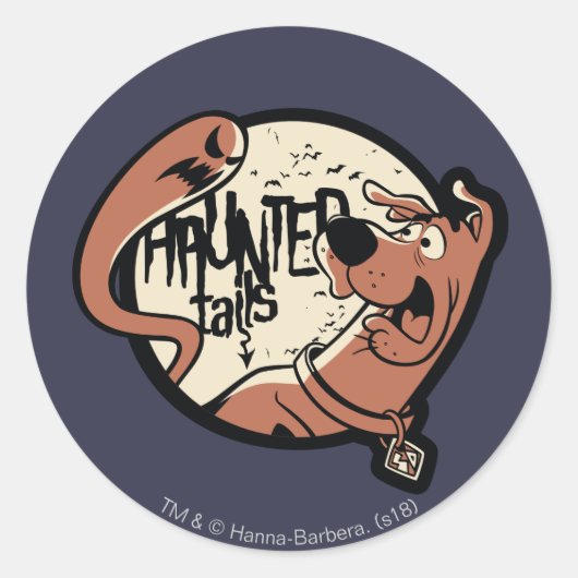 Scooby-Doo "Haunted Tails" Ronde Sticker (Voorkant)