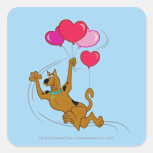 Scooby Doo - Heart-ballonnen Vierkante Sticker