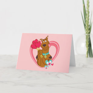 Scooby-Doo Holding Heart Lolipops Feestdagen Kaart