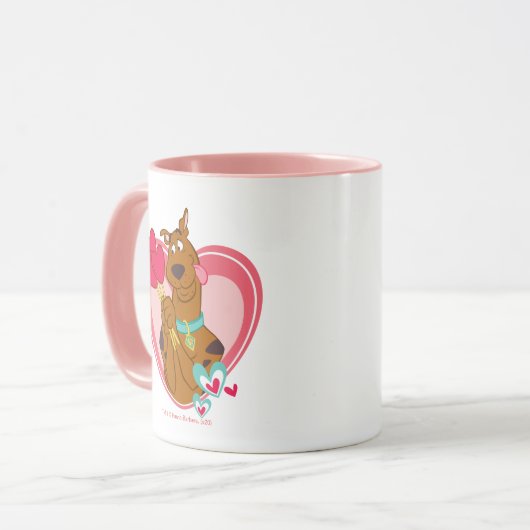 Scooby-Doo Holding Heart Lolipops Mok (Voorkant links)