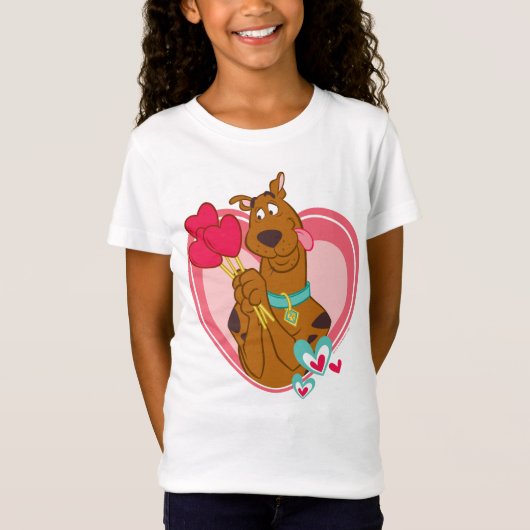 Scooby-Doo Holding Heart Lolipops T-shirt (Voorkant)