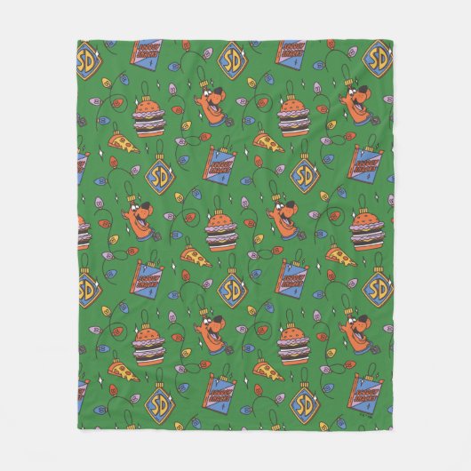 Scooby-Doo Holiday Snack Lights Pattern Fleece Deken (Voorkant)