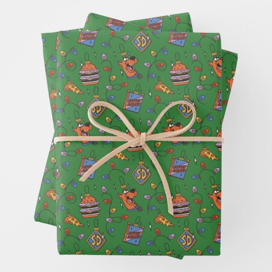Scooby-Doo Holiday Snack Lights Pattern Inpakpapier Vel (In situ)