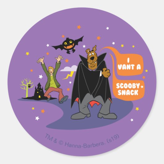 Scooby-Doo | I Vant a Scooby Snack Ronde Sticker (Voorkant)