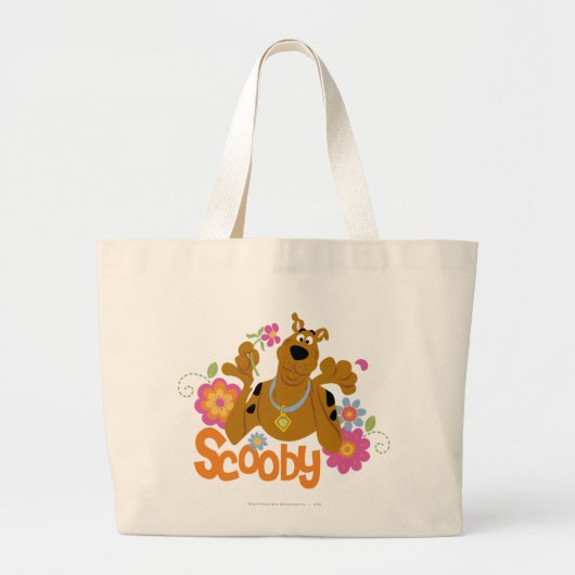 Scooby-Doo in bloemen Grote Tote Bag (Voorkant)