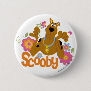 Scooby-Doo in bloemen Ronde Button 5,7 Cm