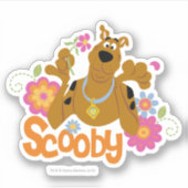 Scooby-Doo in Bloemen Sticker (Voorkant)