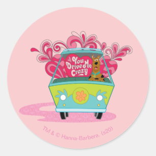Scooby-Doo - Je rijdt me gek Ronde Sticker